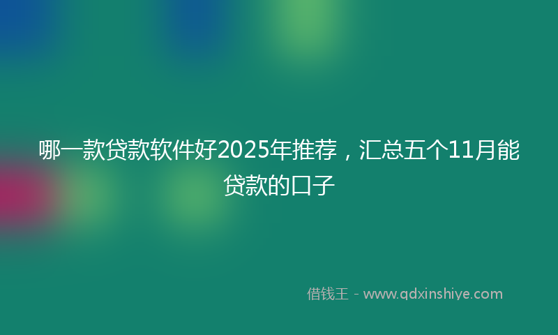 哪一款贷款软件好2025年推荐，汇总五个11月能贷款的口子
