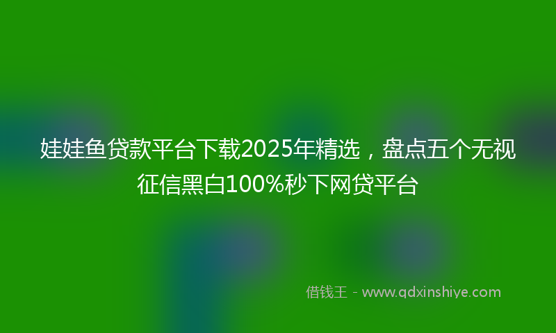 娃娃鱼贷款平台下载2025年精选，盘点五个无视征信黑白100%秒下网贷平台