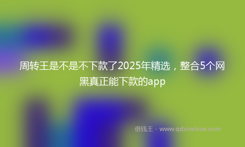 周转王是不是不下款了2025年精选，整合5个网黑真正能下款的app