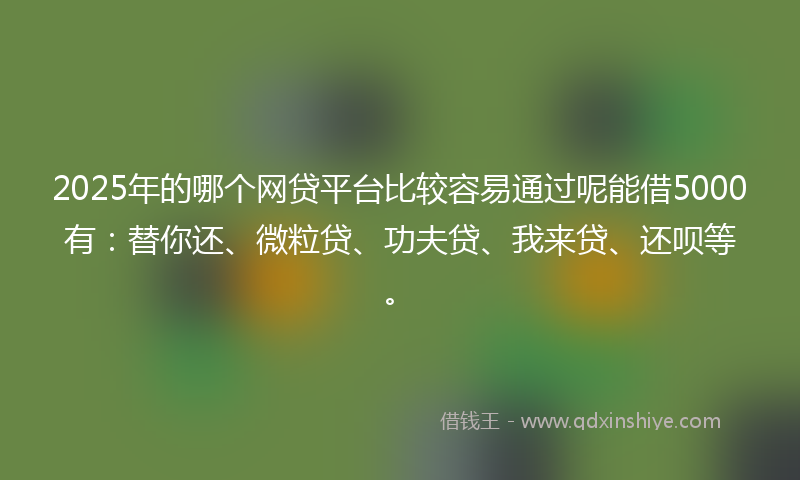 2025年的哪个网贷平台比较容易通过呢能借5000有：替你还、微粒贷、功夫贷、我来贷、还呗等。