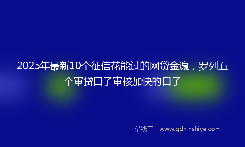 2025年最新10个征信花能过的网贷金瀛，罗列五个审贷口子审核加快的口子