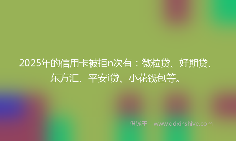 2025年的信用卡被拒n次有：微粒贷、好期贷、东方汇、平安i贷、小花钱包等。