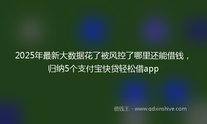 2025年最新大数据花了被风控了哪里还能借钱，归纳5个支付宝快贷轻松借app