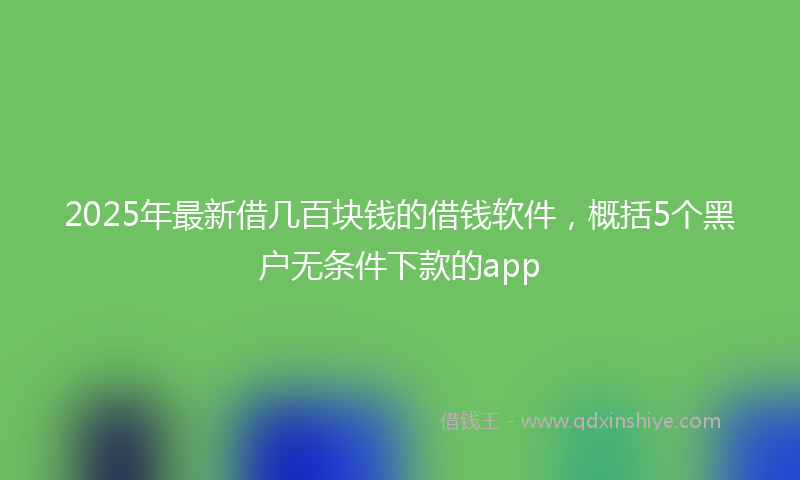 2025年最新借几百块钱的借钱软件，概括5个黑户无条件下款的app