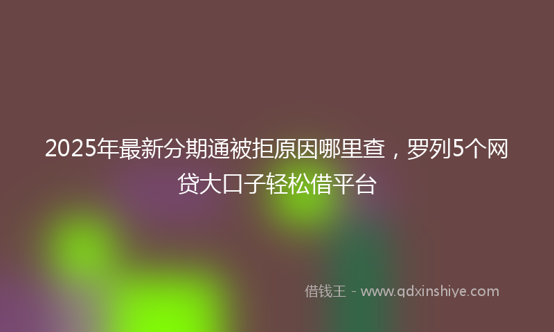 2025年最新分期通被拒原因哪里查，罗列5个网贷大口子轻松借平台