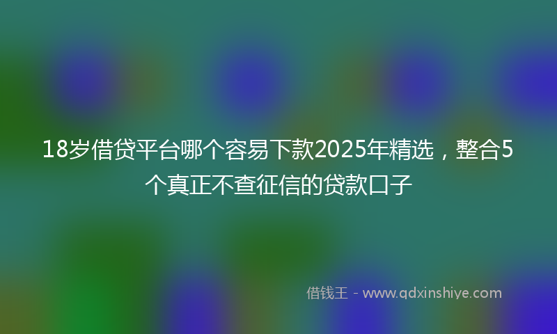 18岁借贷平台哪个容易下款2025年精选，整合5个真正不查征信的贷款口子