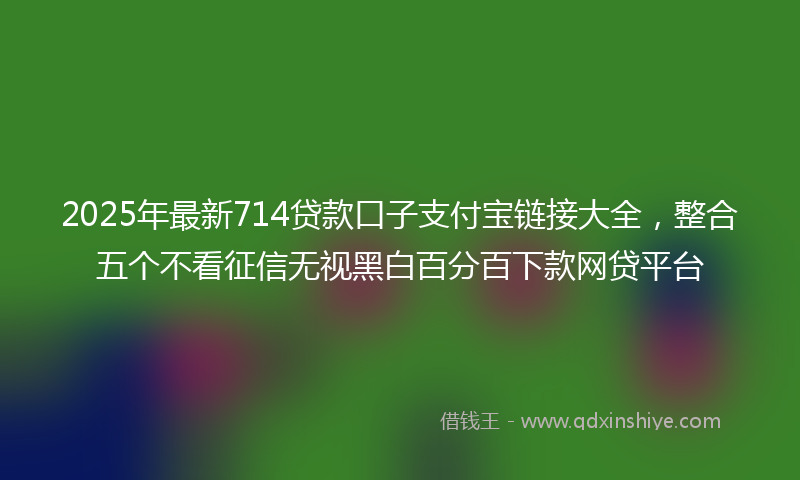 2025年最新714贷款口子支付宝链接大全，整合五个不看征信无视黑白百分百下款网贷平台