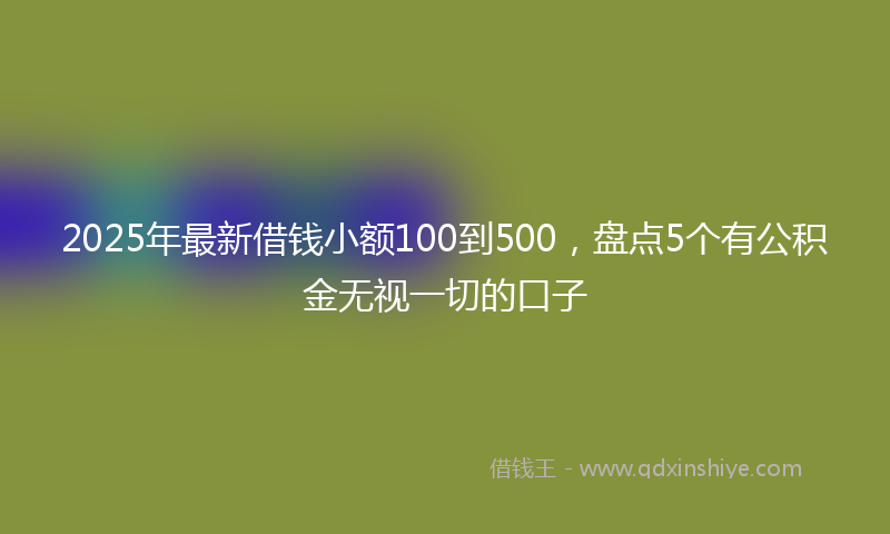 2025年最新借钱小额100到500，盘点5个有公积金无视一切的口子