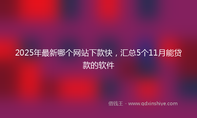 2025年最新哪个网站下款快，汇总5个11月能贷款的软件
