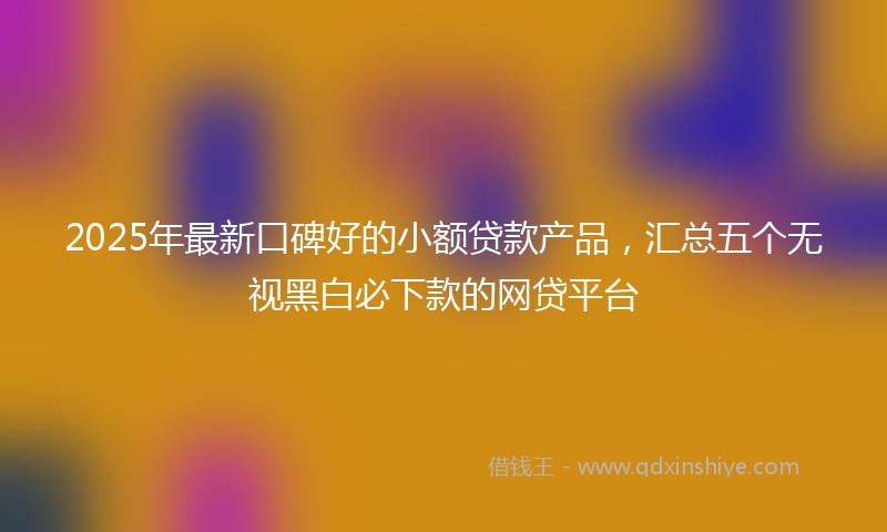 2025年最新口碑好的小额贷款产品，汇总五个无视黑白必下款的网贷平台