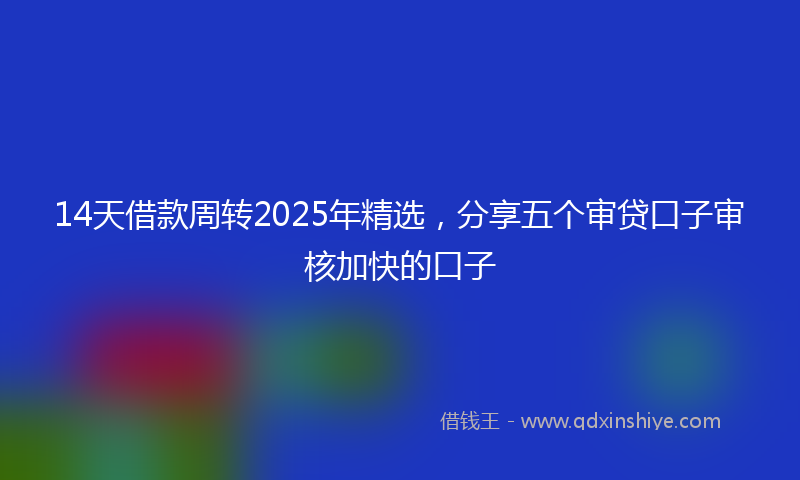 14天借款周转2025年精选，分享五个审贷口子审核加快的口子