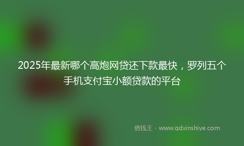 2025年最新哪个高炮网贷还下款最快，罗列五个手机支付宝小额贷款的平台