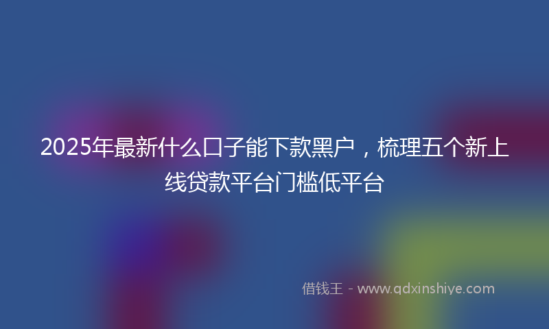 2025年最新什么口子能下款黑户，梳理五个新上线贷款平台门槛低平台