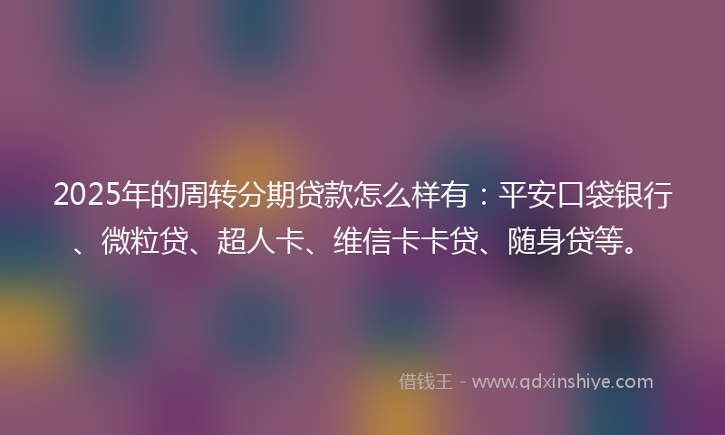 2025年的周转分期贷款怎么样有：平安口袋银行、微粒贷、超人卡、维信卡卡贷、随身贷等。