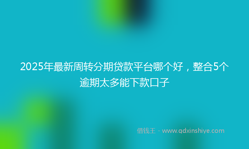 2025年最新周转分期贷款平台哪个好，整合5个逾期太多能下款口子