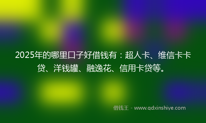 2025年的哪里口子好借钱有：超人卡、维信卡卡贷、洋钱罐、融逸花、信用卡贷等。
