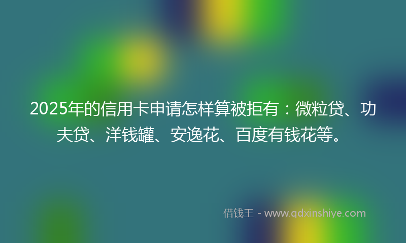 2025年的信用卡申请怎样算被拒有：微粒贷、功夫贷、洋钱罐、安逸花、百度有钱花等。