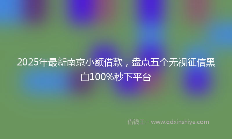 2025年最新南京小额借款，盘点五个无视征信黑白100%秒下平台