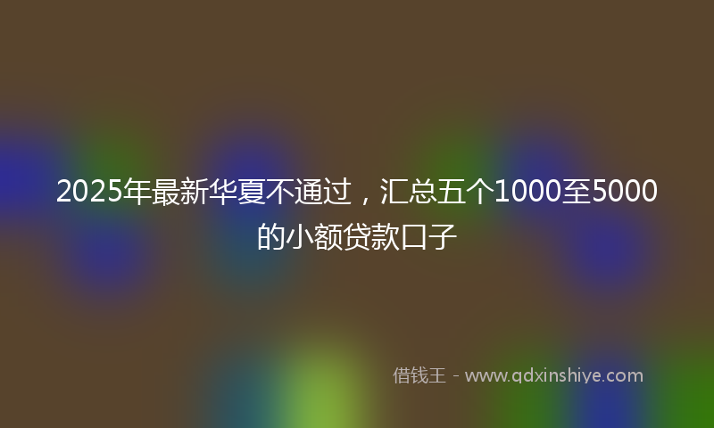 2025年最新华夏不通过，汇总五个1000至5000的小额贷款口子