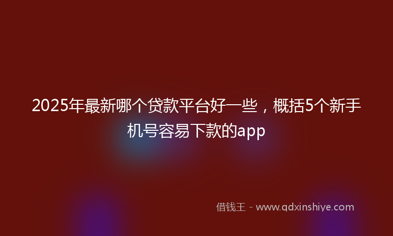 2025年最新哪个贷款平台好一些，概括5个新手机号容易下款的app