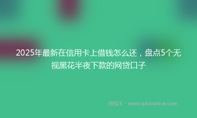 2025年最新在信用卡上借钱怎么还，盘点5个无视黑花半夜下款的网贷口子
