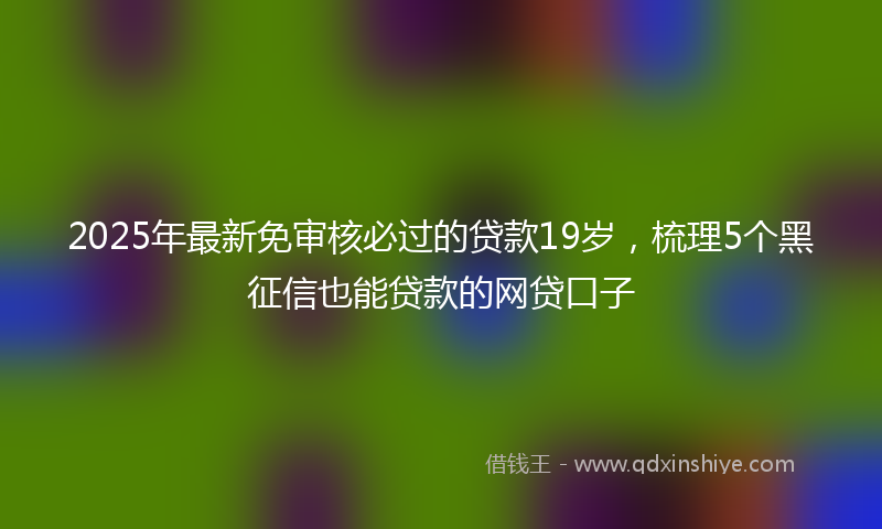 2025年最新免审核必过的贷款19岁，梳理5个黑征信也能贷款的网贷口子