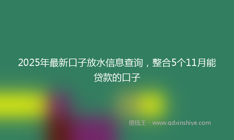 2025年最新口子放水信息查询，整合5个11月能贷款的口子