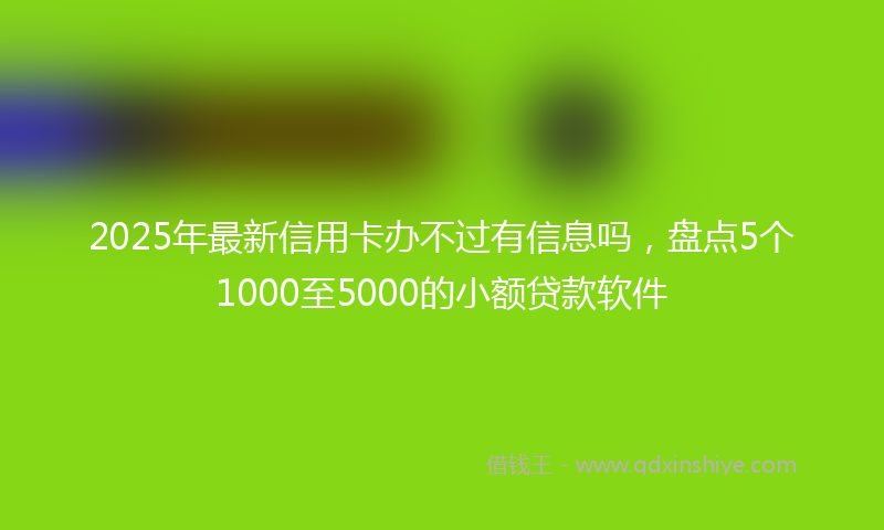 2025年最新信用卡办不过有信息吗，盘点5个1000至5000的小额贷款软件