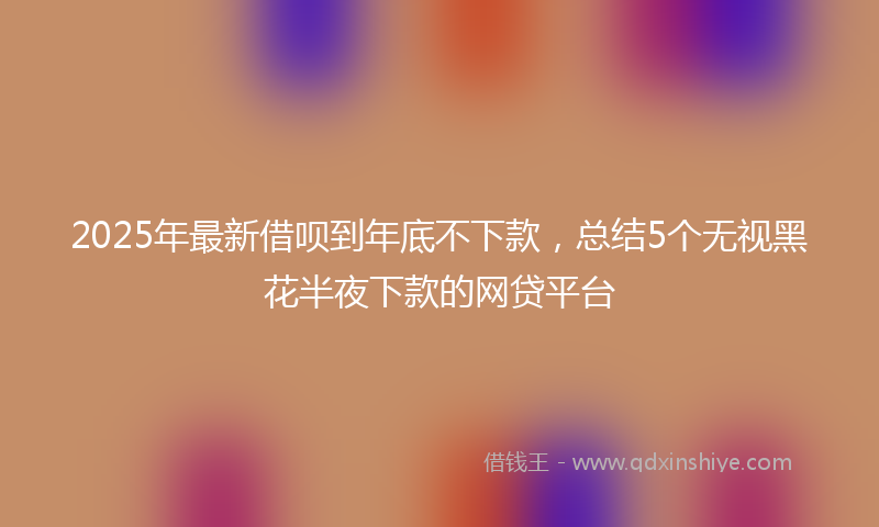 2025年最新借呗到年底不下款，总结5个无视黑花半夜下款的网贷平台