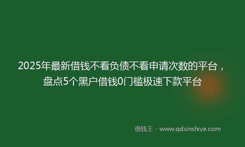 2025年最新借钱不看负债不看申请次数的平台，盘点5个黑户借钱0门槛极速下款平台