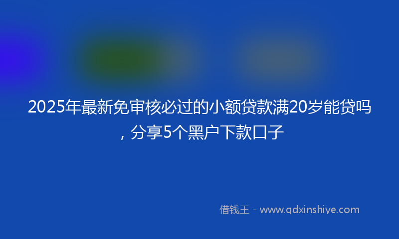 2025年最新免审核必过的小额贷款满20岁能贷吗，分享5个黑户下款口子