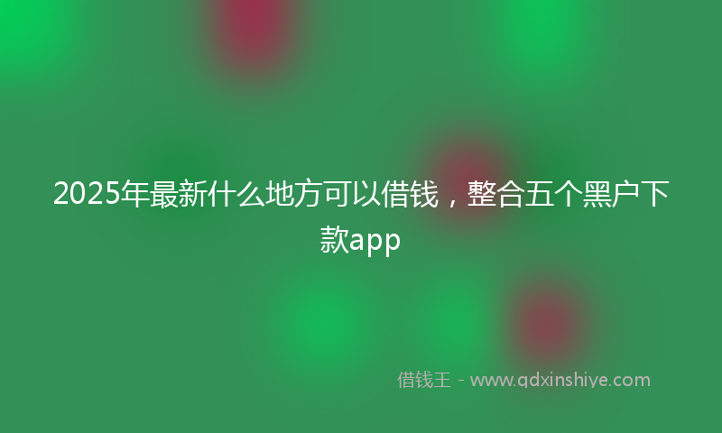 2025年最新什么地方可以借钱，整合五个黑户下款app
