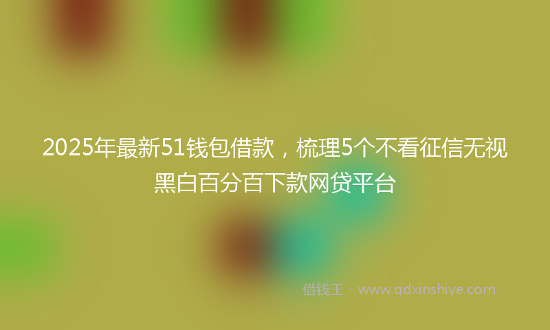 2025年最新51钱包借款，梳理5个不看征信无视黑白百分百下款网贷平台