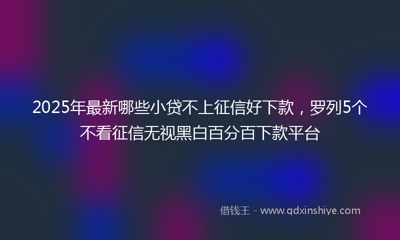 2025年最新哪些小贷不上征信好下款，罗列5个不看征信无视黑白百分百下款平台