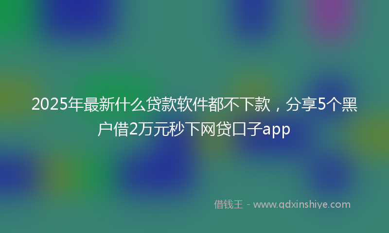 2025年最新什么贷款软件都不下款，分享5个黑户借2万元秒下网贷口子app