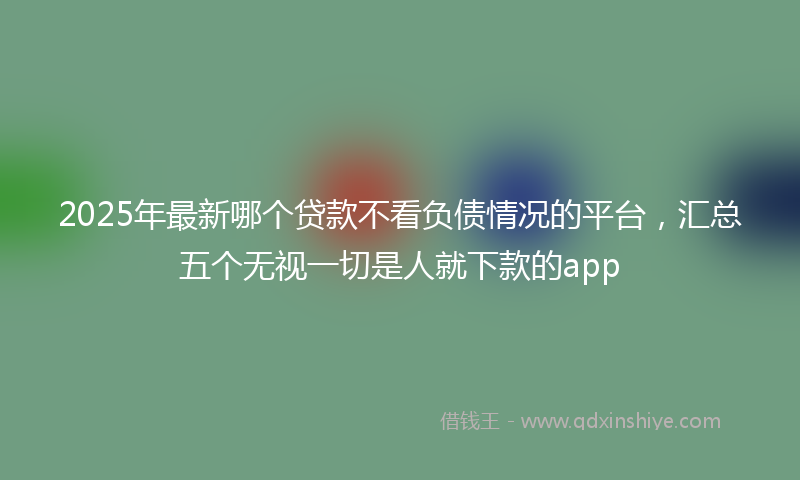 2025年最新哪个贷款不看负债情况的平台，汇总五个无视一切是人就下款的app