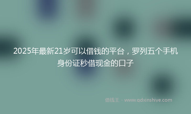 2025年最新21岁可以借钱的平台，罗列五个手机身份证秒借现金的口子