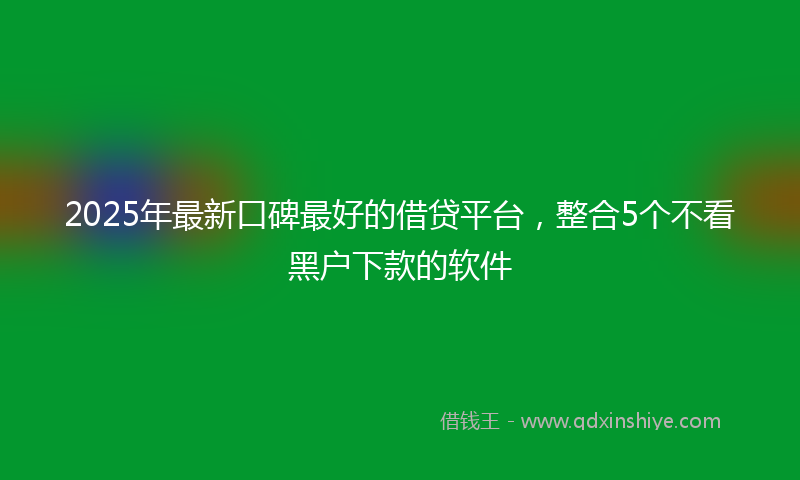 2025年最新口碑最好的借贷平台，整合5个不看黑户下款的软件