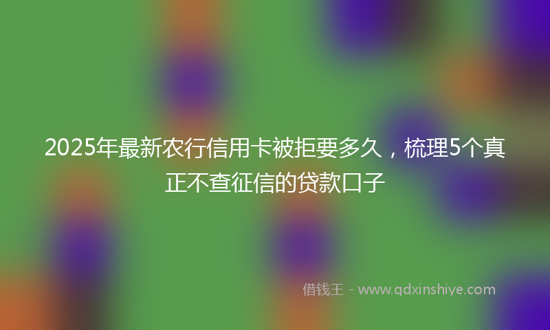 2025年最新农行信用卡被拒要多久，梳理5个真正不查征信的贷款口子
