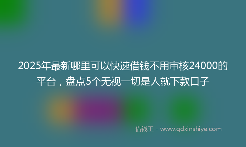 2025年最新哪里可以快速借钱不用审核24000的平台，盘点5个无视一切是人就下款口子