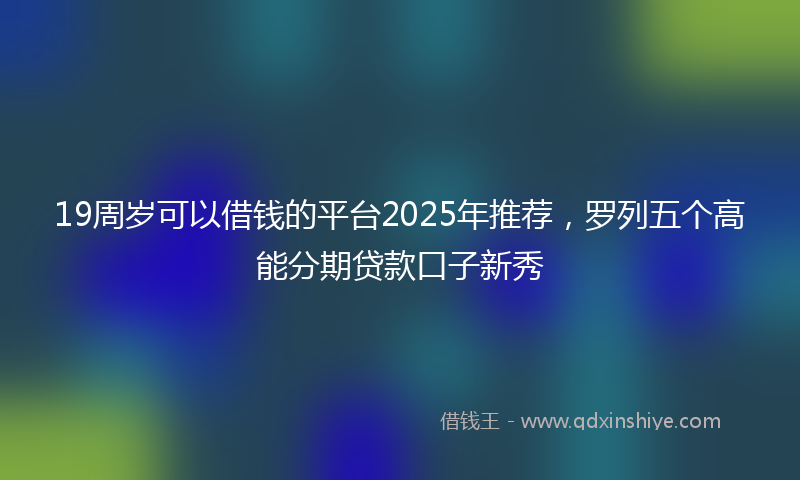 19周岁可以借钱的平台2025年推荐，罗列五个高能分期贷款口子新秀