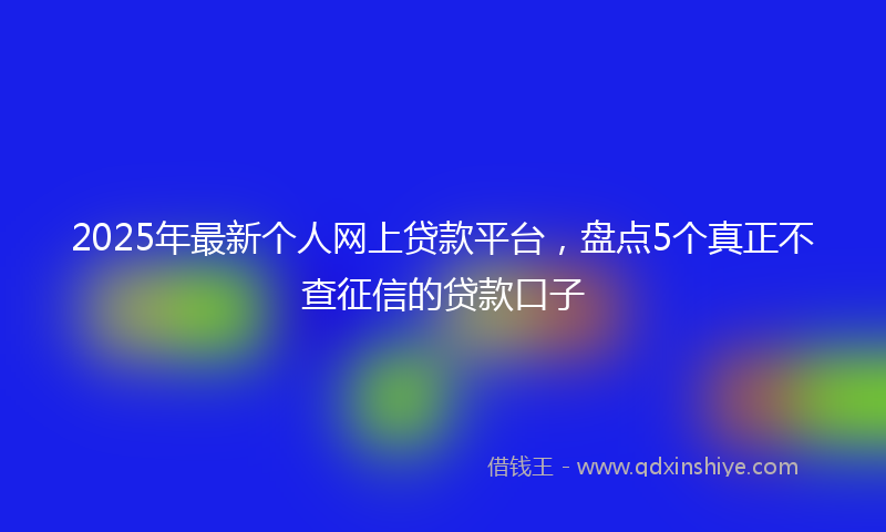 2025年最新个人网上贷款平台，盘点5个真正不查征信的贷款口子