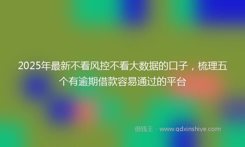 2025年最新不看风控不看大数据的口子，梳理五个有逾期借款容易通过的平台