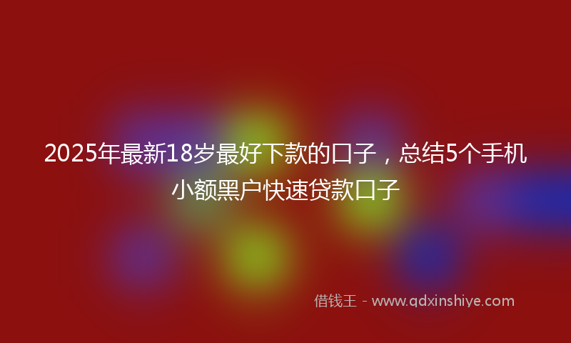 2025年最新18岁最好下款的口子，总结5个手机小额黑户快速贷款口子