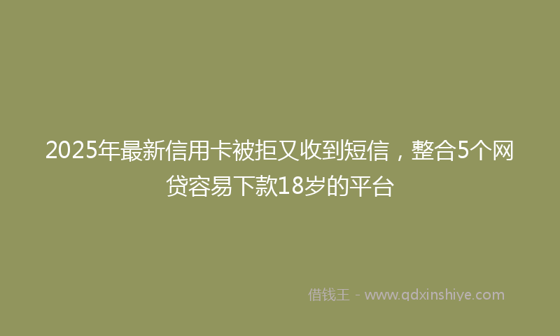 2025年最新信用卡被拒又收到短信，整合5个网贷容易下款18岁的平台