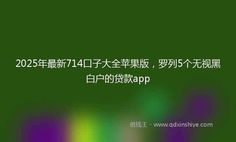 2025年最新714口子大全苹果版，罗列5个无视黑白户的贷款app