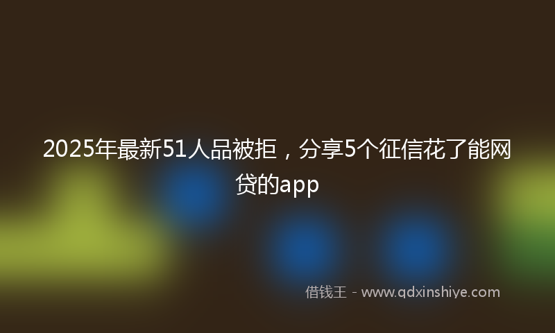 2025年最新51人品被拒，分享5个征信花了能网贷的app