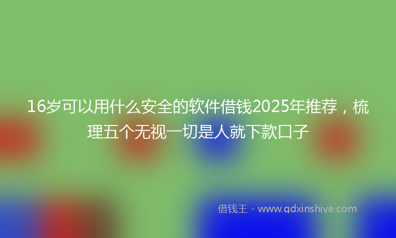 16岁可以用什么安全的软件借钱2025年推荐，梳理五个无视一切是人就下款口子