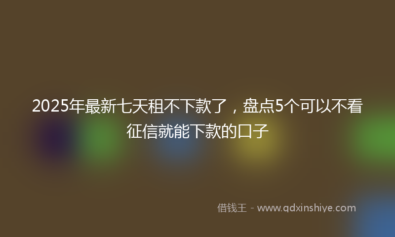 2025年最新七天租不下款了，盘点5个可以不看征信就能下款的口子
