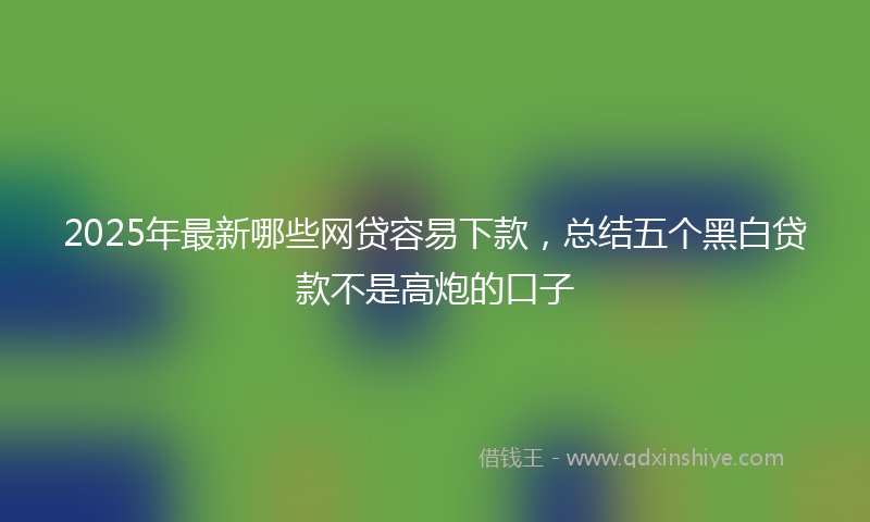 2025年最新哪些网贷容易下款，总结五个黑白贷款不是高炮的口子